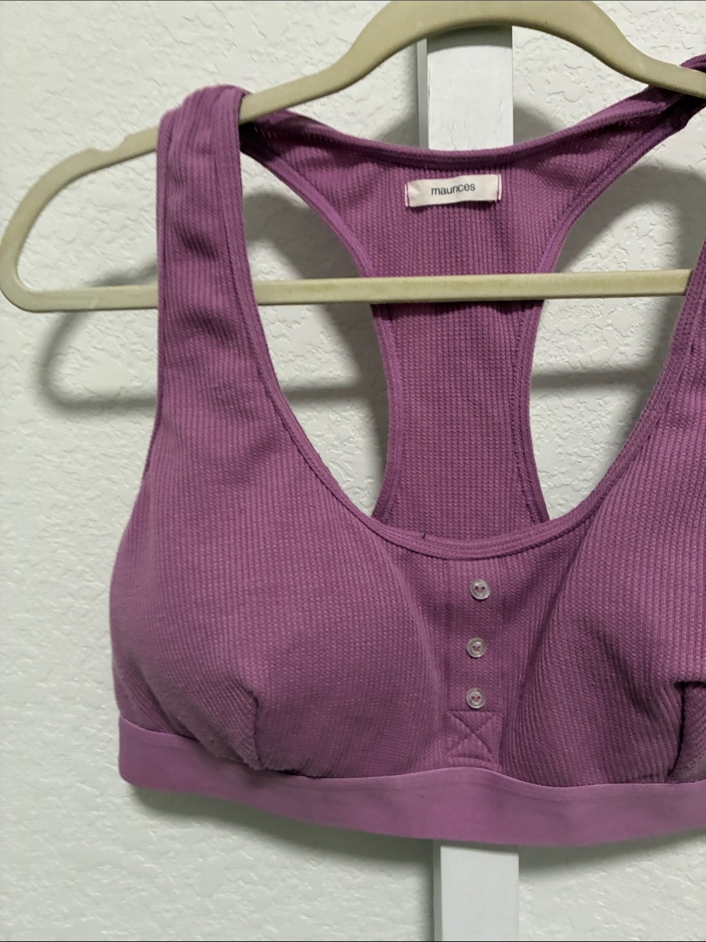 Maurices Purple Ribbed Racerback Bralette - Picture 3 of 6